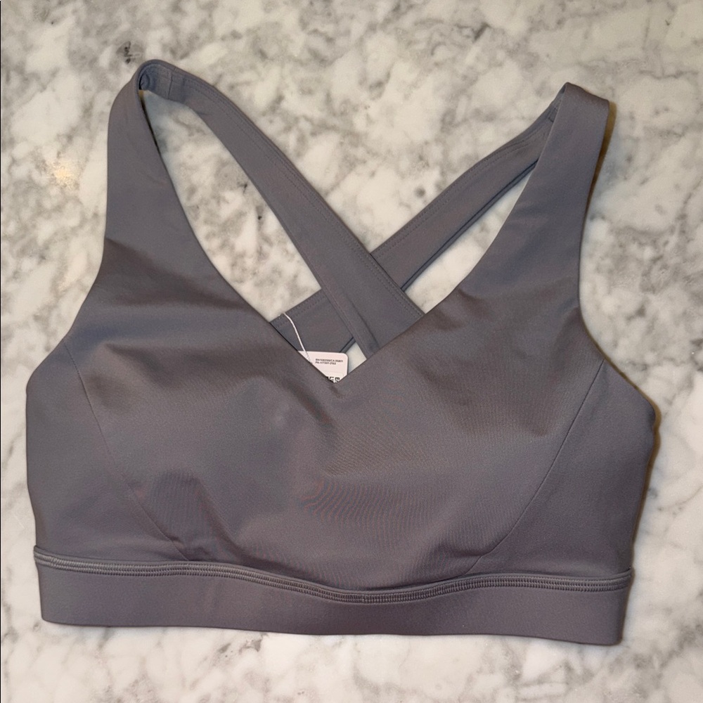 lululemon athletica Gray Cross-Back V-Neck Sports Bra
